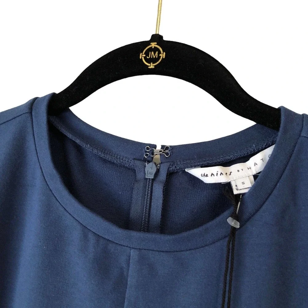 NEW The Nines by Hatch Maternity Jumpsuit Blue Cotton French Terry Short SlvSz S